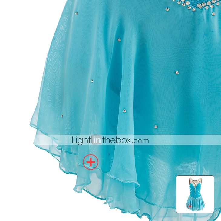 Sukienka łyżwiarska Damskie Dla dziewczynek Bruslení Sukienka Perłowo-różowy Błękit egejski Biały Niejednolita całość Siateczka Spandeks Trening Zawody Odzież łyżwiarska Ręcznie wykonane Z klejnotami 2026 - $141.99 –P8