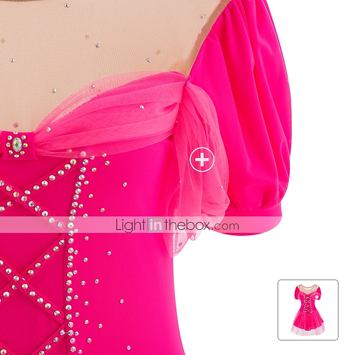 Vestidos para Patinação Artística Mulheres Para Meninas Patinação no Gelo Vestidos Roupa Branco Leite Vermelho Escuro Amarelo e amarelo Elastano Elasticidade Alta Competição Roupa para Patinação de 2026 por $157.99 –P5