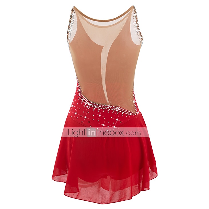 Kjole til kunstløp Dame Jente Skøyteløp Kjoler Hvit Gul Rosa Asymetrisk kant Netting Spandex Høy Elastisitet Trening Profesjonell Konkurranse Skøyteklær Anatomisk design Klassisk Krystall / Rhinstein 2025 - $78.99 –P3