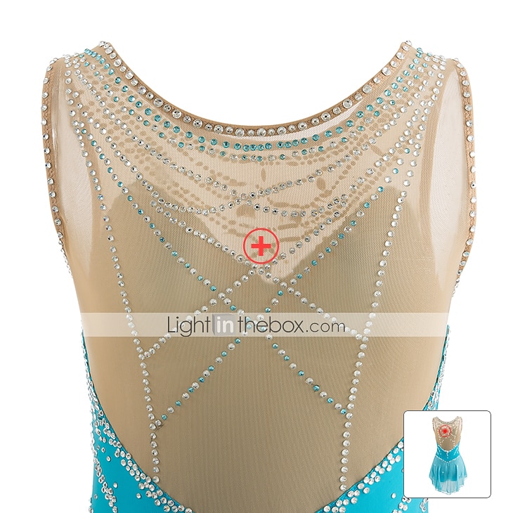 Sukienka łyżwiarska Damskie Dla dziewczynek Bruslení Sukienka Perłowo-różowy Błękit egejski Biały Niejednolita całość Siateczka Spandeks Trening Zawody Odzież łyżwiarska Ręcznie wykonane Z klejnotami 2026 - $141.99 –P11