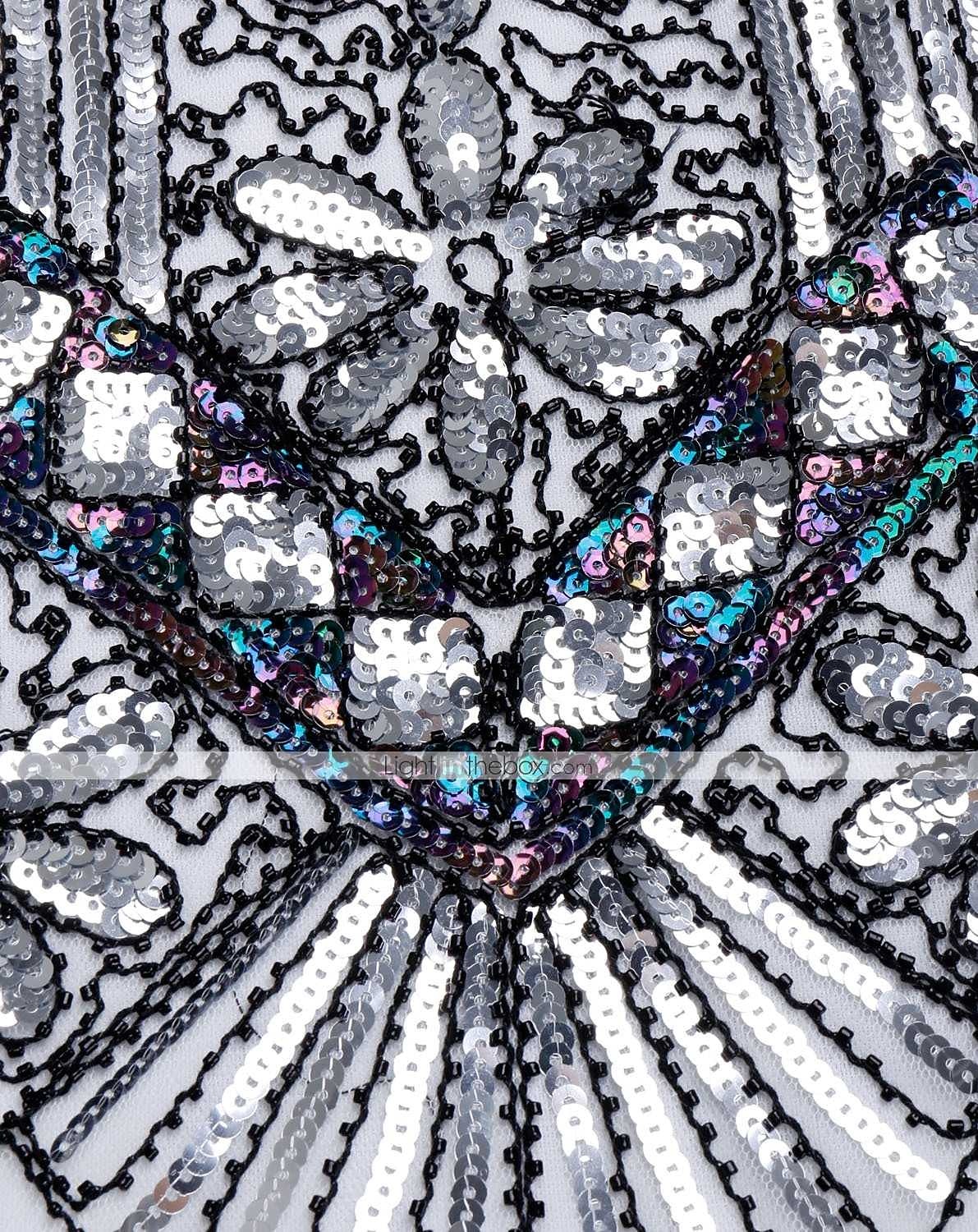 Anni Ruggenti Brillare & Splendere Anni 1920 Lunghezza al ginocchio Abito Flapper Vestito Costume da festa Il grande Gatsby Charleston Invitato al matrimonio Paillettes Frangia con nappe Paillettes del 2025 a $41.99 –P4