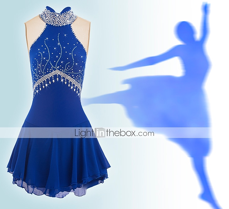 Vestito Performance Danza Vestito Da Pattinaggio Artistico Donna Con Brillantini E Gonna Tutù - Elegante E Luminoso Abito Maniche Lunghe Zucca