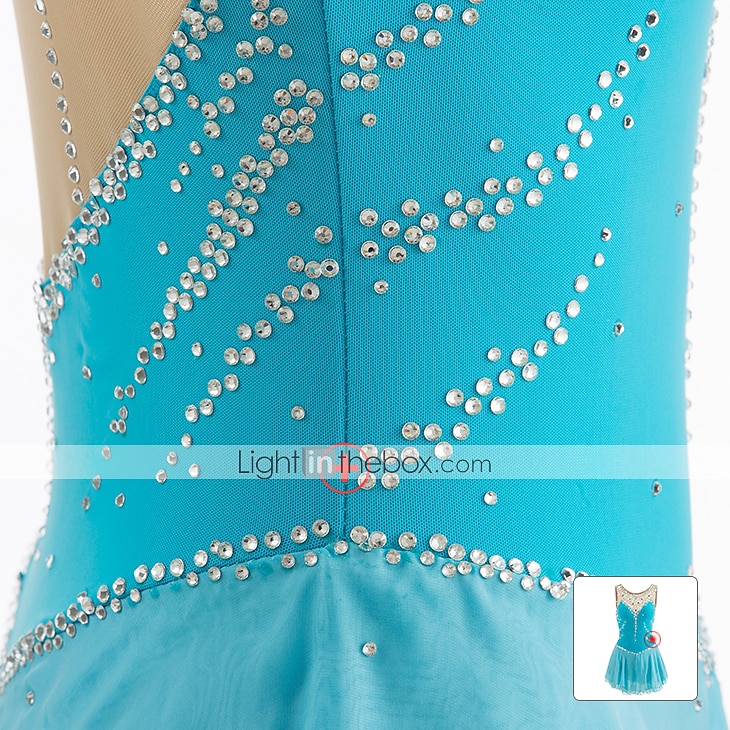 Sukienka łyżwiarska Damskie Dla dziewczynek Bruslení Sukienka Perłowo-różowy Błękit egejski Biały Niejednolita całość Siateczka Spandeks Trening Zawody Odzież łyżwiarska Ręcznie wykonane Z klejnotami 2026 - $141.99 –P9