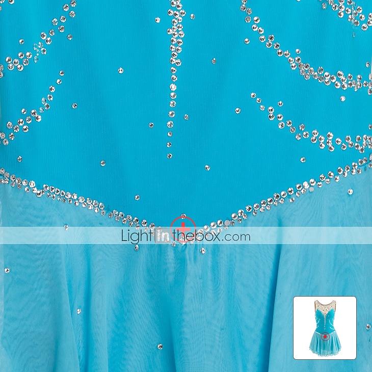 Sukienka łyżwiarska Damskie Dla dziewczynek Bruslení Sukienka Perłowo-różowy Błękit egejski Biały Niejednolita całość Siateczka Spandeks Trening Zawody Odzież łyżwiarska Ręcznie wykonane Z klejnotami 2026 - $141.99 –P10