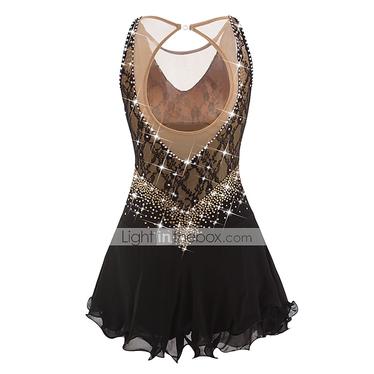 Kunstschaatsjurk Dames Voor meisjes Schaatsen Jurken Donker paars Wit Geel Open achterkant Netstof Spandex Kant Hoge Elasticiteit Wedstrijd Kunstschaatskleding Juwelen Strass Mouwloos Schaatsen 2026 - $142.99 –P2