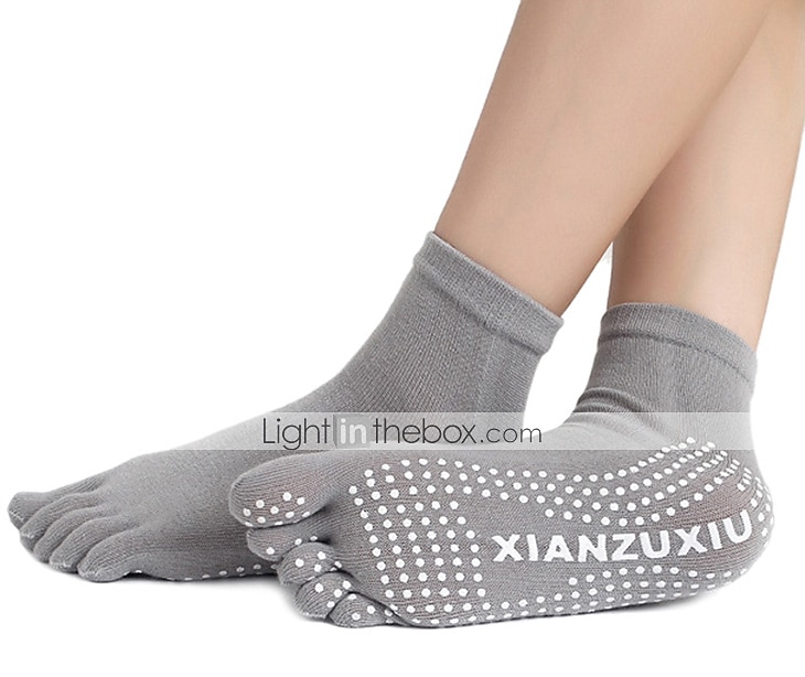1 Paio Calze yoga Calzini antiscivolo da yoga Cinque calzini della punta Per donna Antiscivolo Traspirante Protettivo Viola scuro Azzurro Rosa + giallo Autunno Inverno per Yoga Pilates Danza Bikram del 2025 a $5.49 –P7