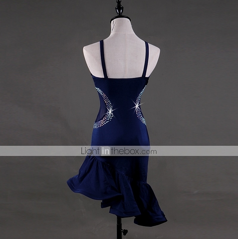 tánc salsa latin táncruha kristályok / strassz női előadás ujjatlan magas spandex 2025 - $115.99 –P4
