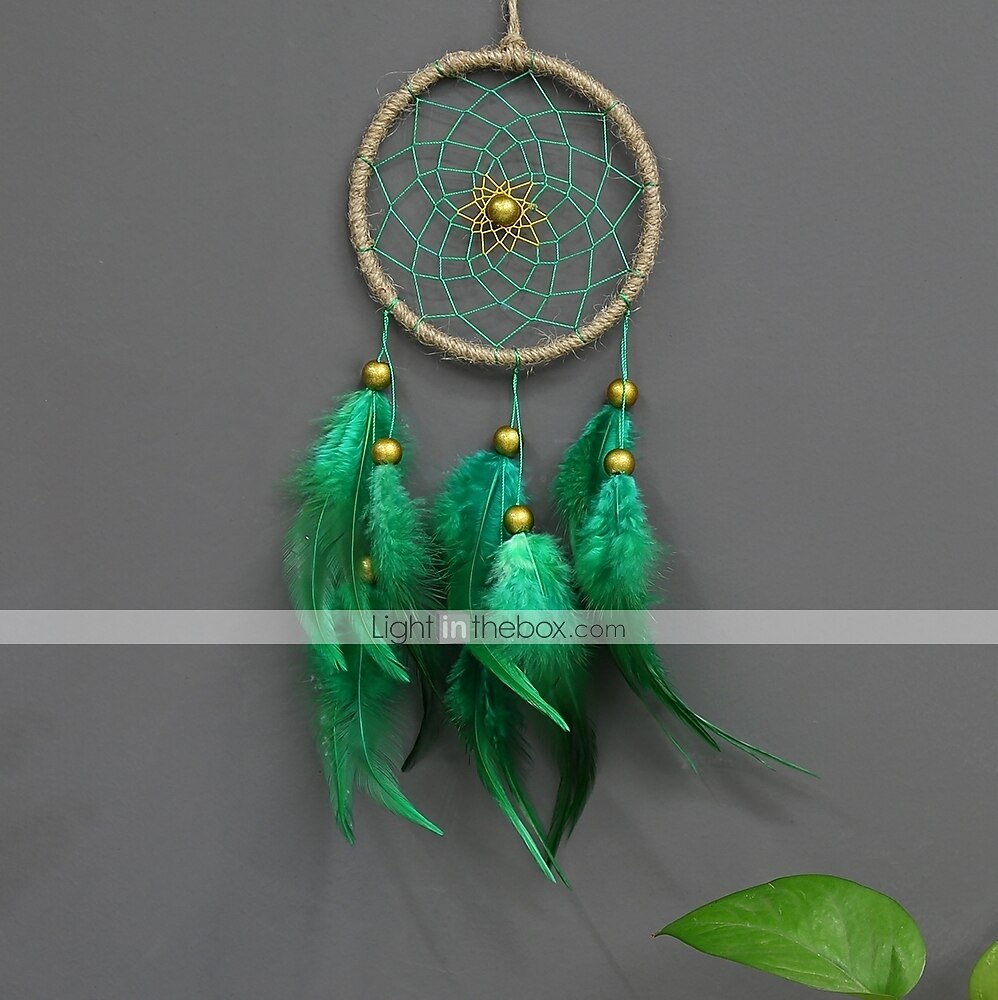 Boho łapacz snów ręcznie prezent ozdoba do powieszenia na ścianie ozdoba artystyczna rzemiosło z piór koralik dla dzieci sypialnia festiwal weselny 40*11 cm 2025 - $15.49 –P2