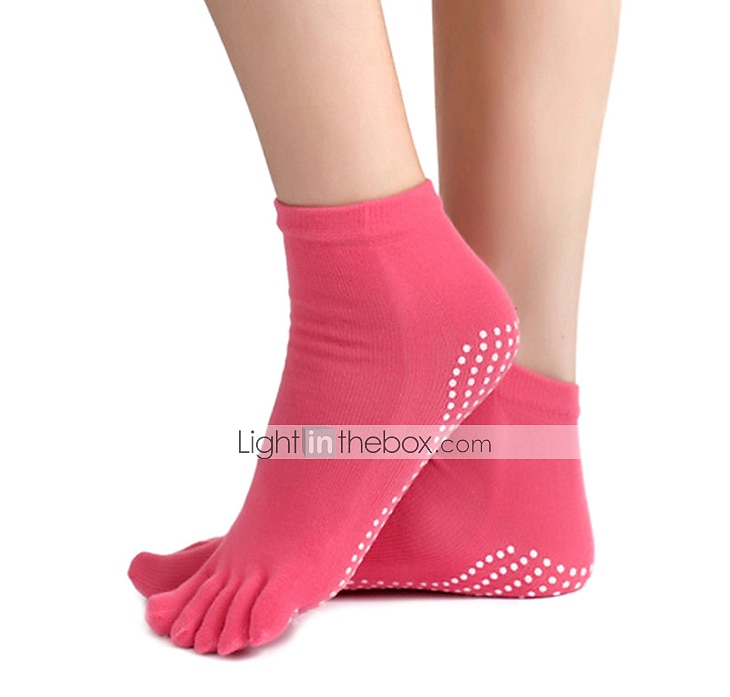 1 pair of yoga socks with anti slip grip, Barre Pilates women's socks