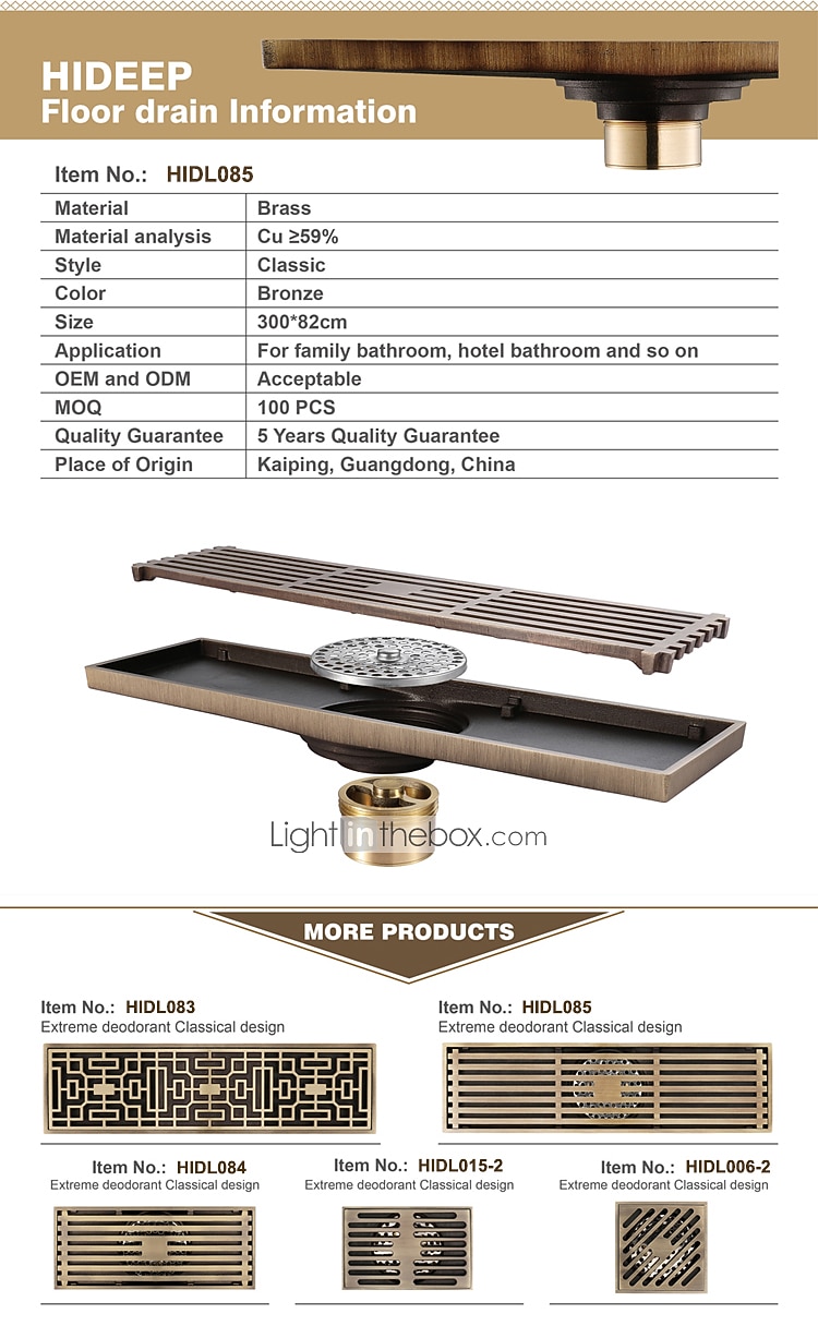 2026年 12インチの長方形のリニアシャワー排水バス床、レンガパターンの格子付き、つや消し真鍮のバスルーム床排水管、シャワー床排水管にはヘアストレーナーが含まれています  コレクション – $97.99 –P2