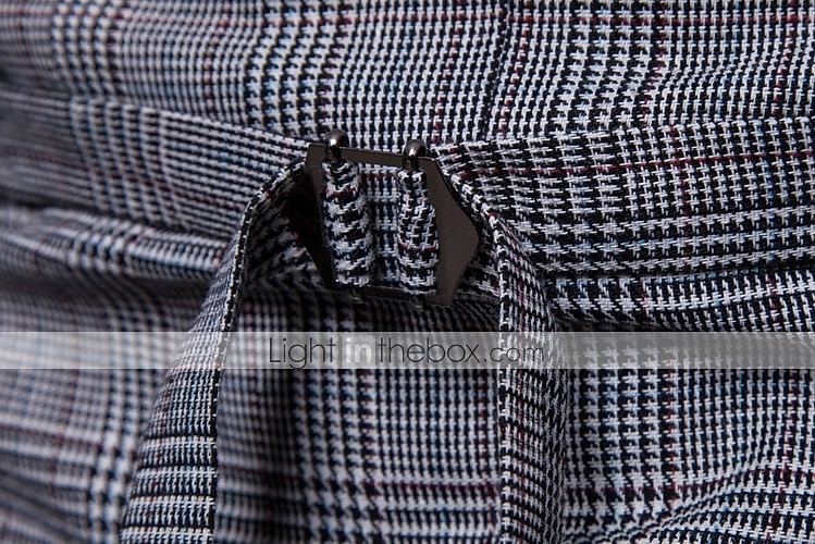 Men's Vest Waistcoat Business Wedding Party Active Smart Casual Spring Fall Polyester Plaid Double Breasted Shirt Collar Slim Brown Light Grey Dark Gray Vest 2025 - $41.99 –P1