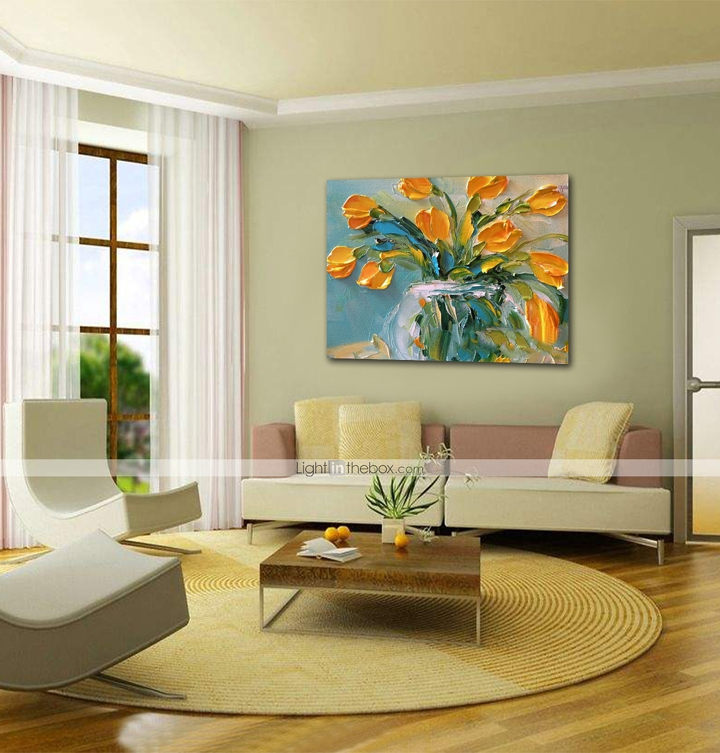 öljymaalaus käsinmaalattu asetelma kukka / kasvitieteellinen nykyaikainen venytetty kangas venytetyllä kehyksellä 2026 - $188.99 –P8