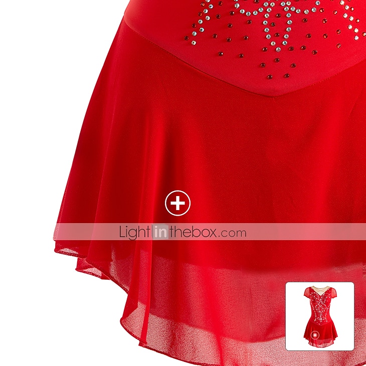 Figure Skating Dress Women's Girls' Ice Skating Dress Outfits White Purple Red Mesh Spandex High Elasticity Training Leisure Sports Practice Skating Wear Anatomic Design Handmade Patchwork Classic 2026 - $112.99 –P8