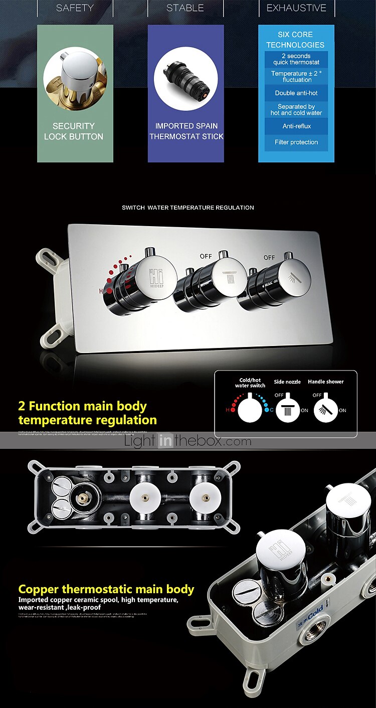 580*500 Chrome Shower Faucets Sets Complete with Stainless Steel Shower Head and Solid Brass Handshower Ceiling Mounted Rainfall Shower Head System Contain Shower Faucet Rough-in Valve Body and Trim 2026 - $809.99 –P5