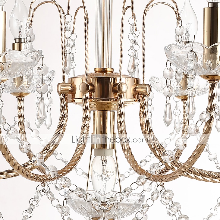 9 ламп, 75 см, хрустальные люстры в стиле свечей, металлические люстры в стиле свечей, гальваника, другие, деревенский / лодж, современный, современный, 110-120в 220-240в. 2026 - $331.19 –P9