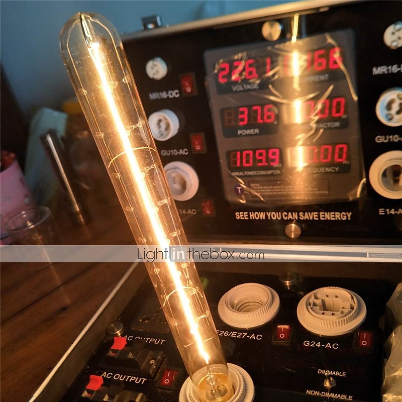 5pcs T9/T185 40W Vintage Edison Light Bulbs Antique Incandescent Bulb E26 E27 Tubular Bulb Nostalgic Tungsten Filament Golden Tinted Glass for Industrial Wall Sconces Pendant Lighting 220-240V 2025 - $27.99 –P7