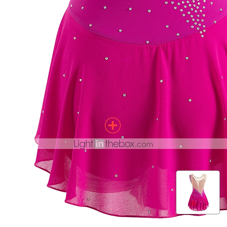 Kunstschaatsjurk Dames Voor meisjes Schaatsen Jurken Wit / Wit Geel en geel Donker paars Asymetrische zoom Netstof Spandex Hoge Elasticiteit Wedstrijd Kunstschaatskleding Kristal / Bergkristal 2026 - $101.99 –P9