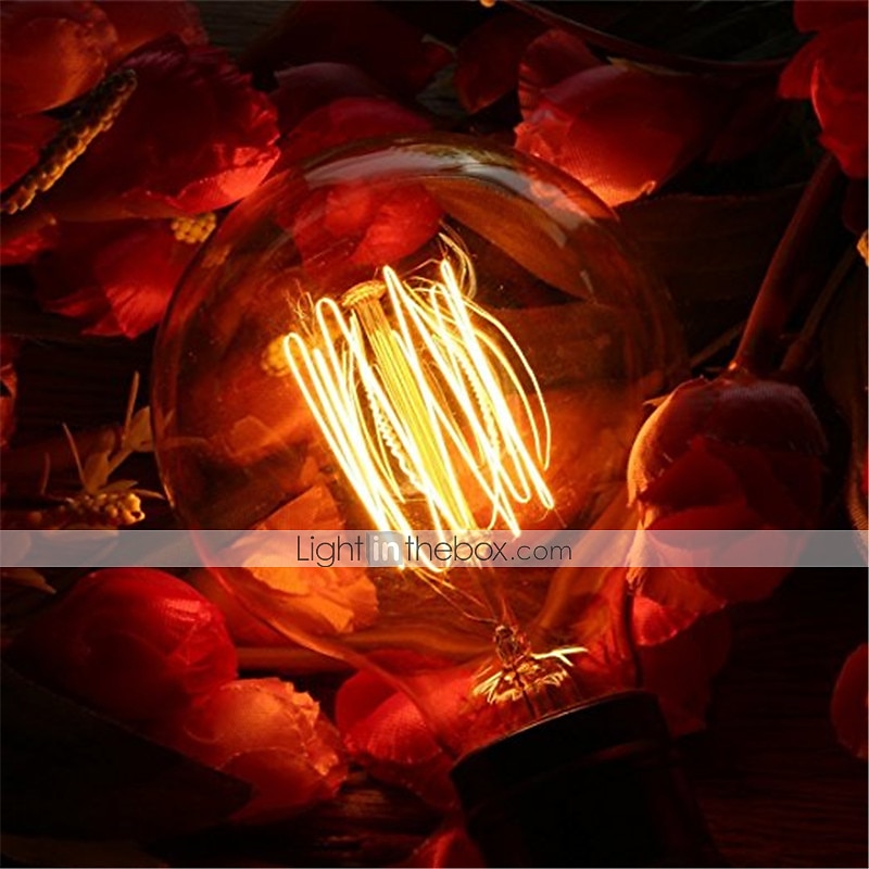 40w edison vintage hehkulamppu himmennettävä e26 e27 g80 kynttelikkö häkki hehkulanka ruskea lämmin valkoinen valaisimeen 220-240v 2025 - $8.49 –P5