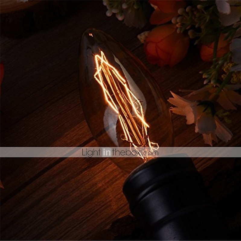 10 buc 40w edison vintage bec incandescent reglabil e14 c35 filament antic chihlimbar alb cald pentru lumina candelabru 220-240v 2025 - $34.99 –P1