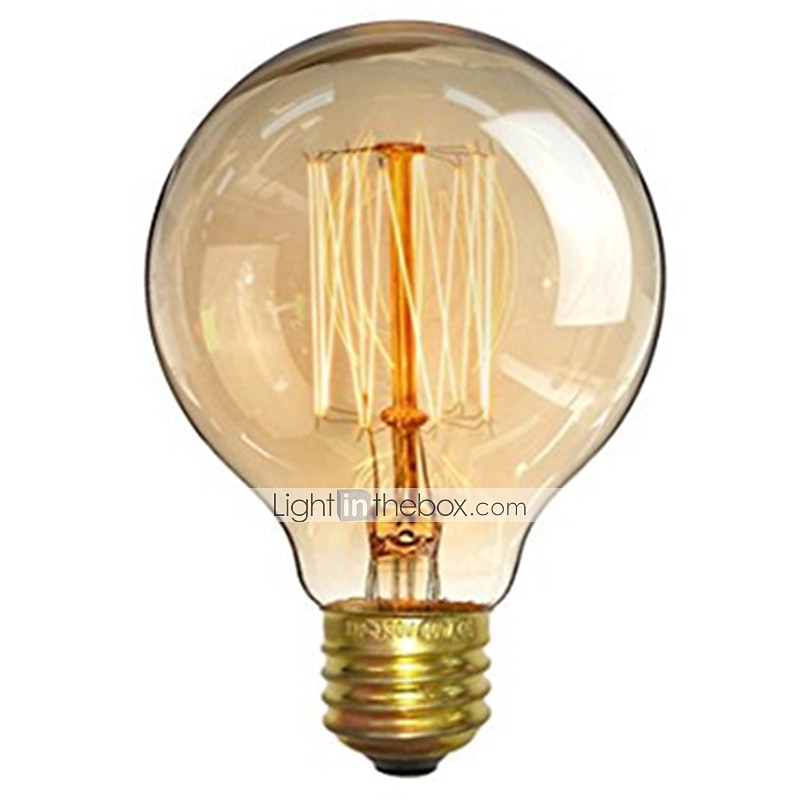 40w edison vintage hehkulamppu himmennettävä e26 e27 g80 kynttelikkö häkki hehkulanka ruskea lämmin valkoinen valaisimeen 220-240v 2025 - $8.49 –P8