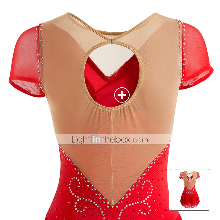 Figure Skating Dress Women's Girls' Ice Skating Dress Outfits White Purple Red Mesh Spandex High Elasticity Training Leisure Sports Practice Skating Wear Anatomic Design Handmade Patchwork Classic 2026 - $112.99 –P9