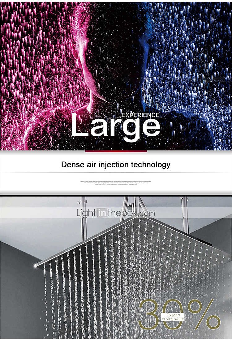 580*500 Chrome Shower Faucets Sets Complete with Stainless Steel Shower Head and Solid Brass Handshower Ceiling Mounted Rainfall Shower Head System Contain Shower Faucet Rough-in Valve Body and Trim 2026 - $809.99 –P3