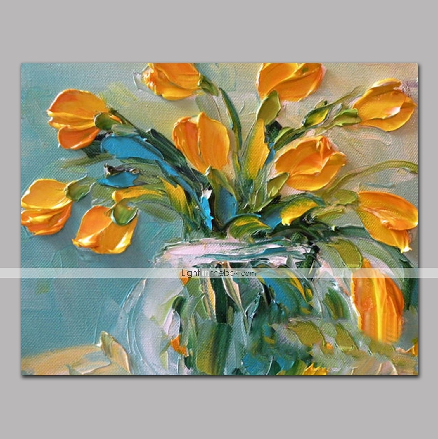 öljymaalaus käsinmaalattu asetelma kukka / kasvitieteellinen nykyaikainen venytetty kangas venytetyllä kehyksellä 2026 - $188.99 –P6