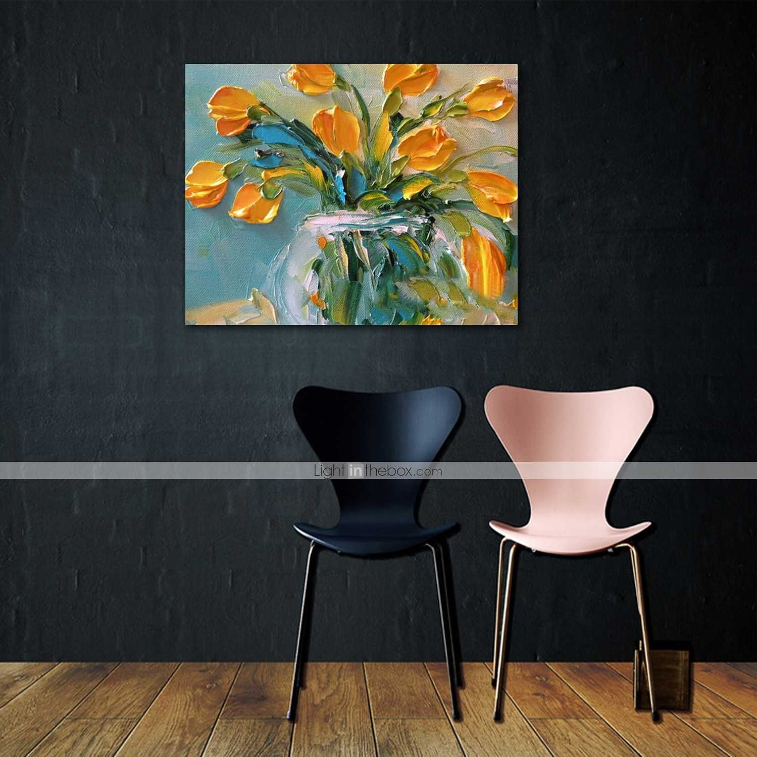 öljymaalaus käsinmaalattu asetelma kukka / kasvitieteellinen nykyaikainen venytetty kangas venytetyllä kehyksellä 2026 - $188.99 –P9