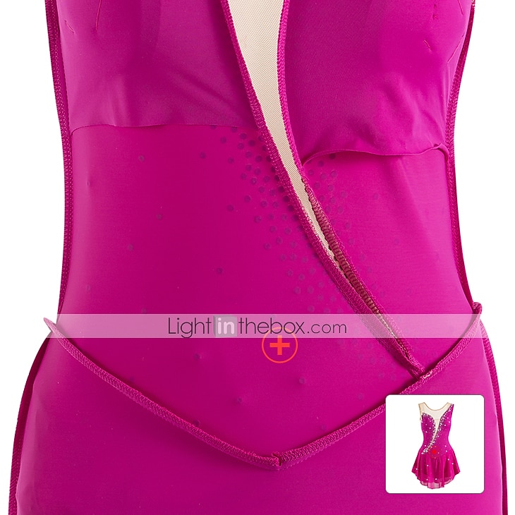 Kunstschaatsjurk Dames Voor meisjes Schaatsen Jurken Wit / Wit Geel en geel Donker paars Asymetrische zoom Netstof Spandex Hoge Elasticiteit Wedstrijd Kunstschaatskleding Kristal / Bergkristal 2026 - $101.99 –P10