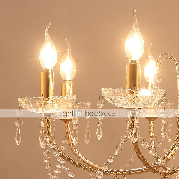 9 ламп, 75 см, хрустальные люстры в стиле свечей, металлические люстры в стиле свечей, гальваника, другие, деревенский / лодж, современный, современный, 110-120в 220-240в. 2026 - $331.19 –P11