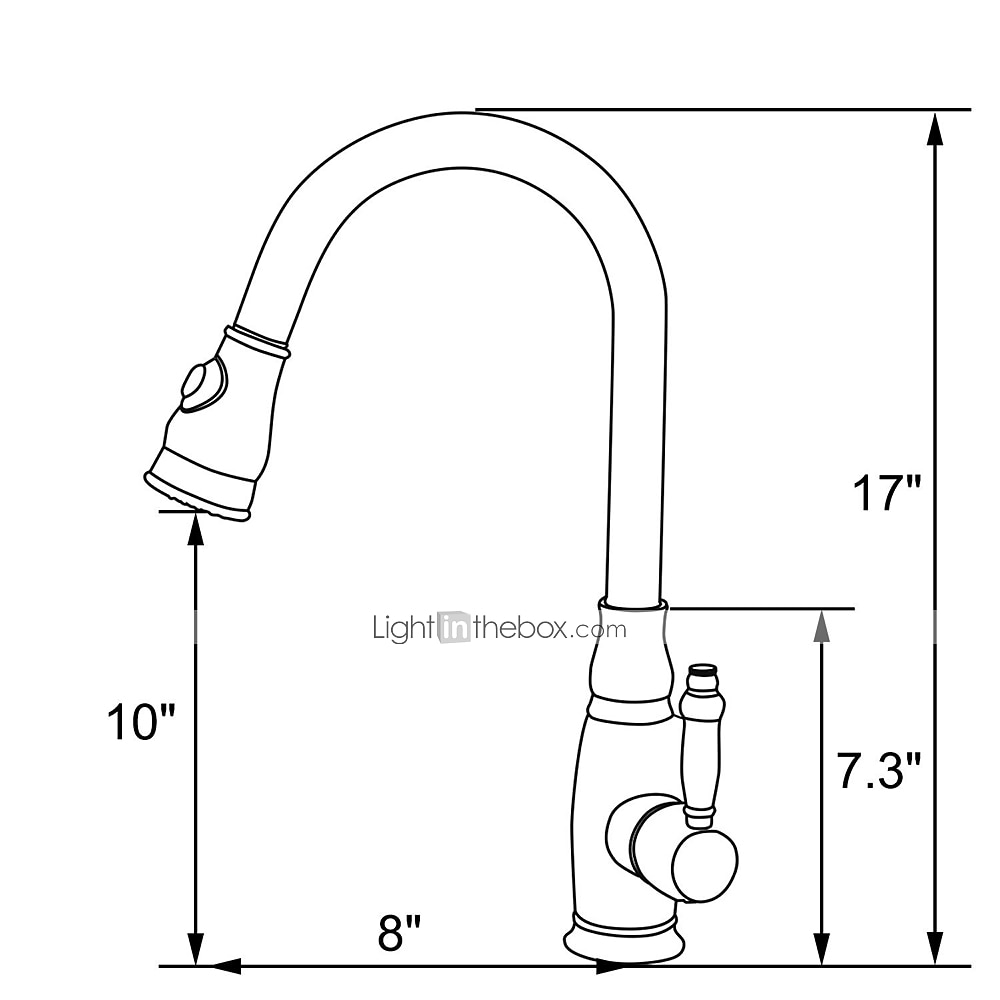 Brass Kitchen Faucet,Single Handle One Hole Oil-rubbed Bronze Pull-out Spray Widespread Tall High Arc Vessel Antique Kitchen Taps with Hot and Cold Switch 2025 - $170.99 –P1