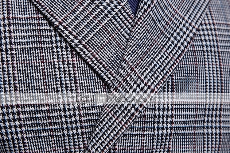Men's Vest Waistcoat Business Wedding Party Active Smart Casual Spring Fall Polyester Plaid Double Breasted Shirt Collar Slim Brown Light Grey Dark Gray Vest 2025 - $41.99 –P5