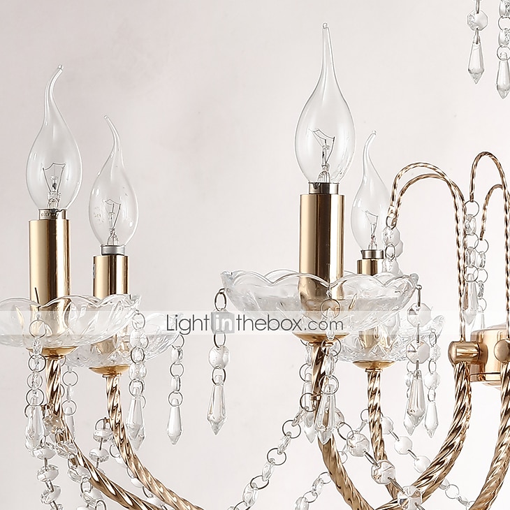 9 ламп, 75 см, хрустальные люстры в стиле свечей, металлические люстры в стиле свечей, гальваника, другие, деревенский / лодж, современный, современный, 110-120в 220-240в. 2026 - $331.19 –P8