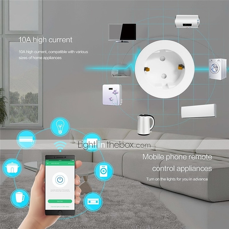 waza smart plug (eu) мини-выход, совместимый с amazon alexa и помощником Google, с поддержкой Wi-Fi интеллектуального разъема с функцией таймера, без концентратора 2025 - $22.99 –P4