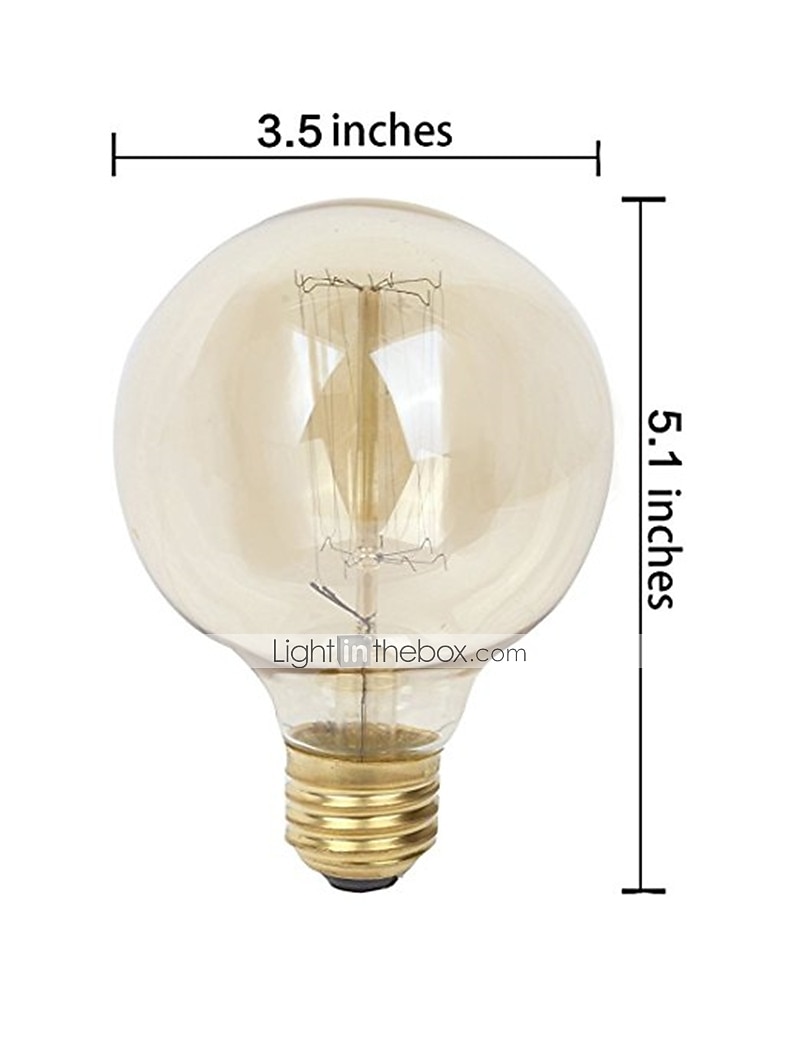 1pc 40W E26/E27 G80 Warm White 2200-2700 K Retro Dimmable Decorative Incandescent Vintage Edison Light Bulb 220-240V 2026 - $9.49 –P1