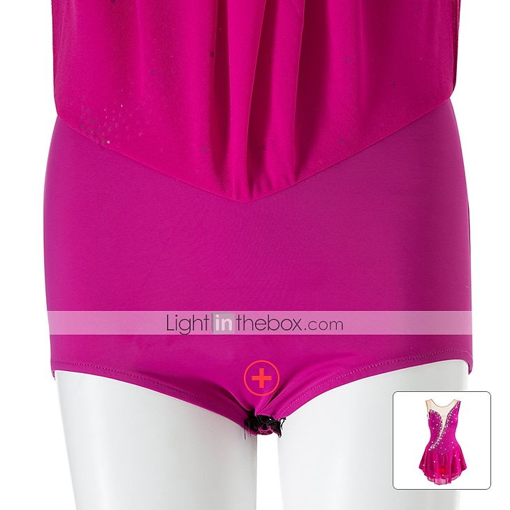 Kunstschaatsjurk Dames Voor meisjes Schaatsen Jurken Wit / Wit Geel en geel Donker paars Asymetrische zoom Netstof Spandex Hoge Elasticiteit Wedstrijd Kunstschaatskleding Kristal / Bergkristal 2026 - $101.99 –P11
