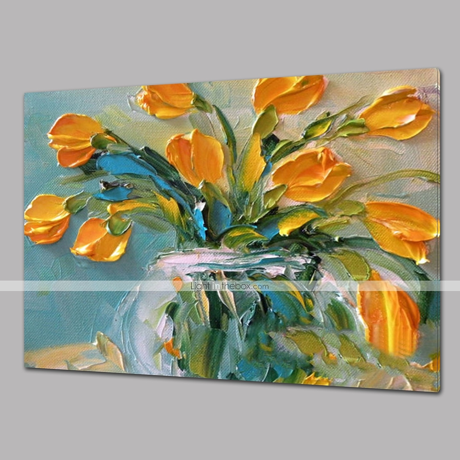 öljymaalaus käsinmaalattu asetelma kukka / kasvitieteellinen nykyaikainen venytetty kangas venytetyllä kehyksellä 2026 - $188.99 –P7