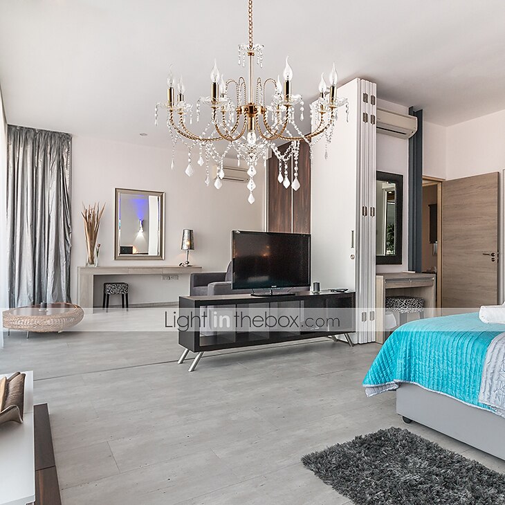 9 ламп, 75 см, хрустальные люстры в стиле свечей, металлические люстры в стиле свечей, гальваника, другие, деревенский / лодж, современный, современный, 110-120в 220-240в. 2026 - $331.19 –P2