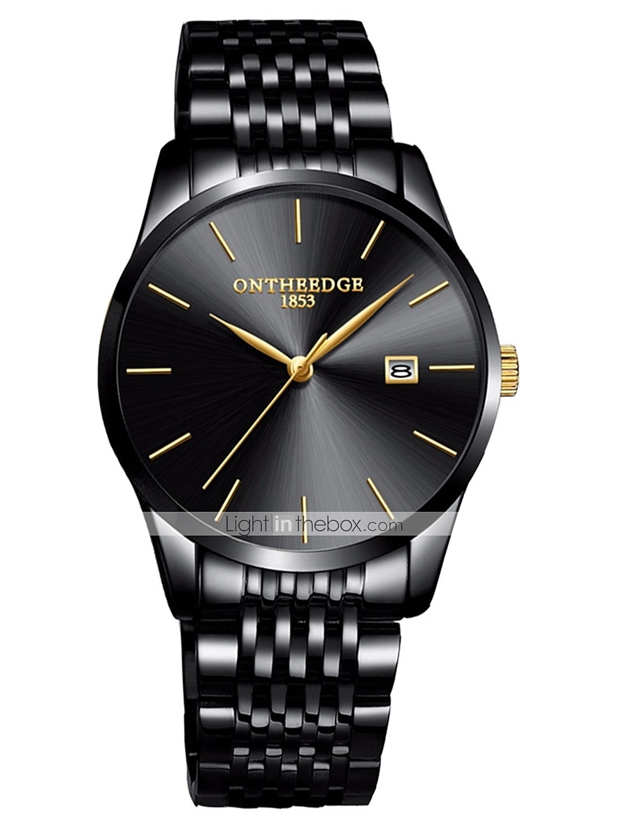 ultratynne kvartsklokke herre analog luksus minimalistisk klassisk armbåndsur vanntett kalender kronograf klokker i rustfritt stål 2025 - $24.99 -P12