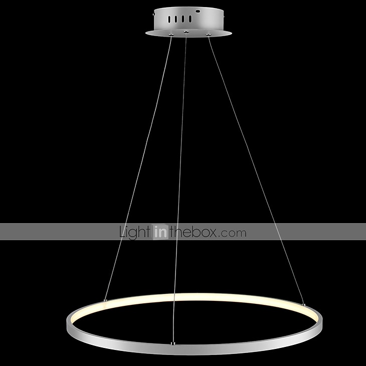 1-světelný 60cm 24“ led závěsný lehký kovový akrylový kruh design chrom moderní současný 110-120v 220-240v 2025 - $174.99 –P7