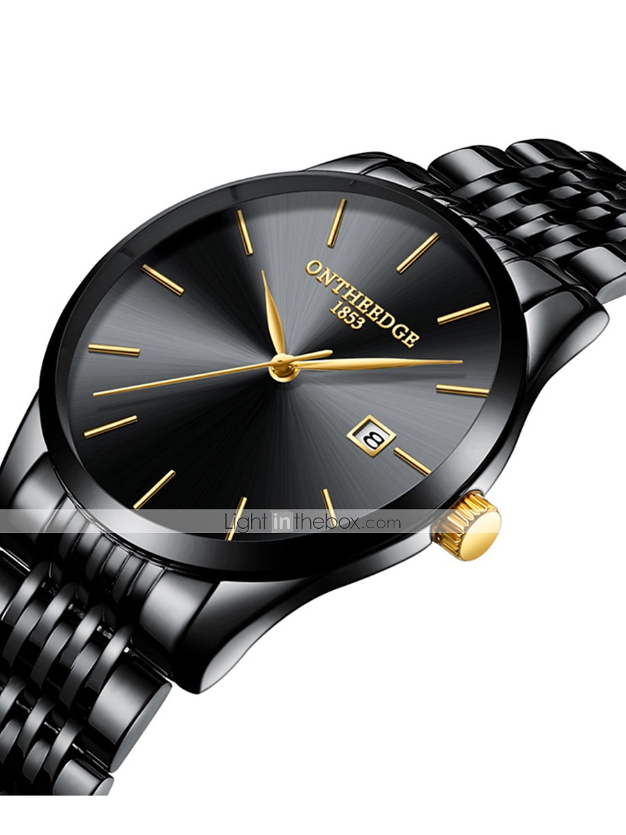 ultratynne kvartsklokke herre analog luksus minimalistisk klassisk armbåndsur vanntett kalender kronograf klokker i rustfritt stål 2025 - $24.99 -P11