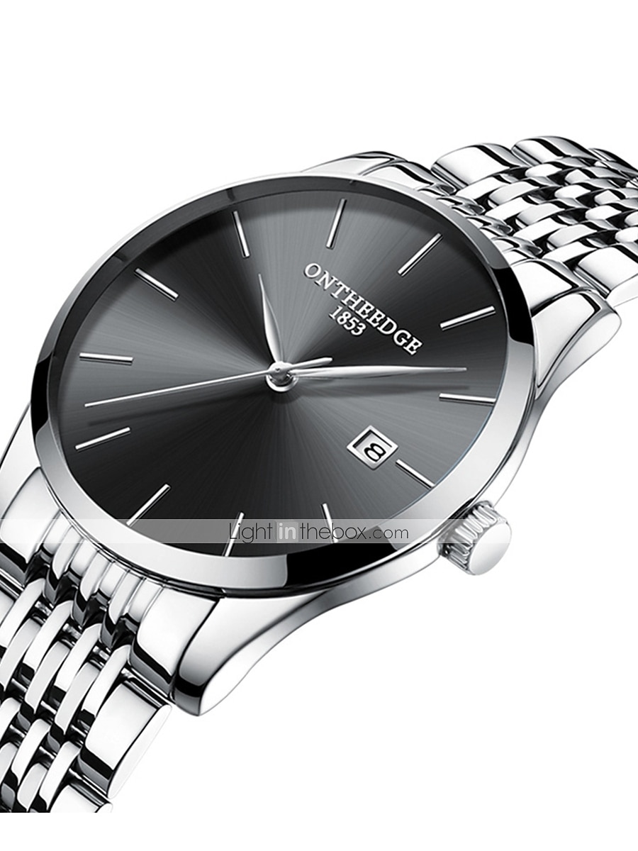 ultratynne kvartsklokke herre analog luksus minimalistisk klassisk armbåndsur vanntett kalender kronograf klokker i rustfritt stål 2025 - $24.99 -P13