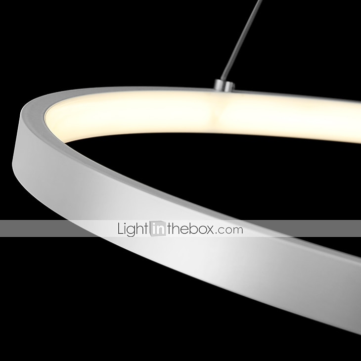 1-světelný 60cm 24“ led závěsný lehký kovový akrylový kruh design chrom moderní současný 110-120v 220-240v 2025 - $174.99 –P10
