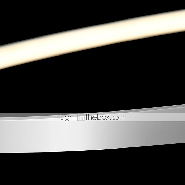 1-světelný 60cm 24“ led závěsný lehký kovový akrylový kruh design chrom moderní současný 110-120v 220-240v 2025 - $174.99 –P11