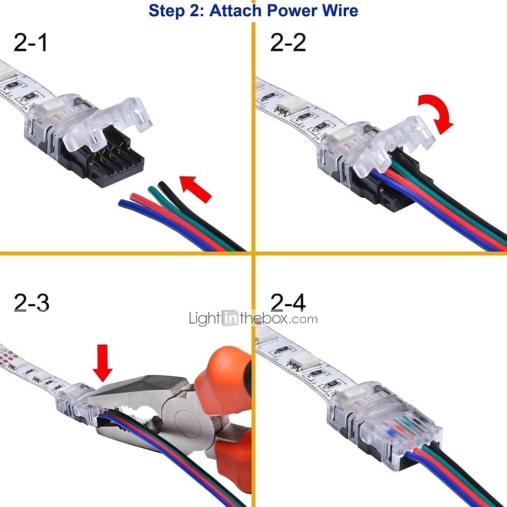 5PCS 10mm RGB No-Waterproof 4 Pin LED Strip Connector With 22# UL Listed 3M 4 Conductor Line DIY Both Strip to Power Lead or Board to Board Jumper 2025 - $19.99 –P4