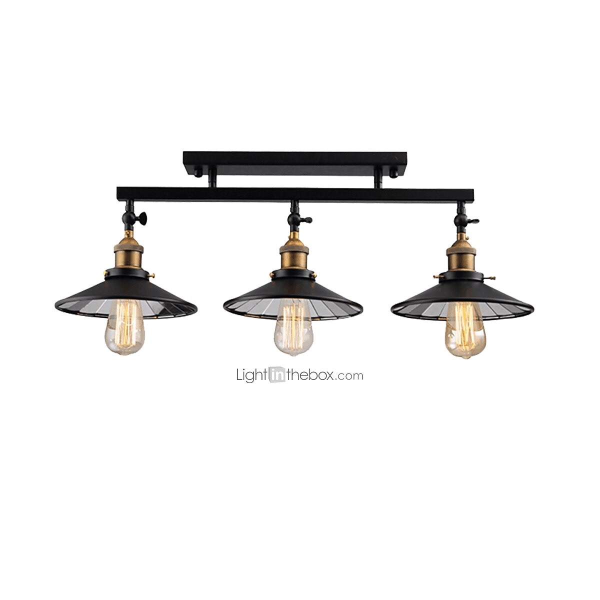 3-Light Vintage Loft Ceiling Lamp Flush Mount Light Direction Adjustable 3-Head Metal Mirror Glass Living Room Dining Room 2025 - $216.89 –P6