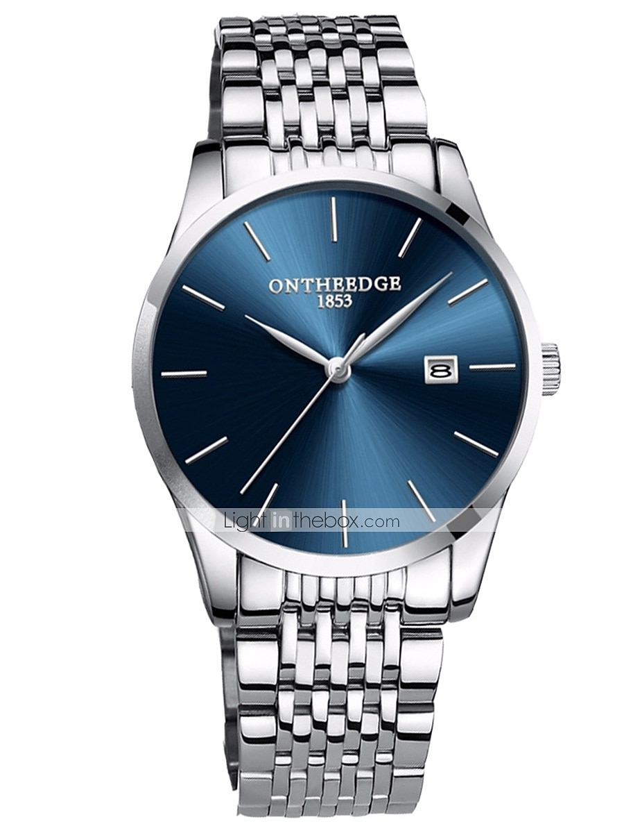 ultratynne kvartsklokke herre analog luksus minimalistisk klassisk armbåndsur vanntett kalender kronograf klokker i rustfritt stål 2025 - $24.99 -P10
