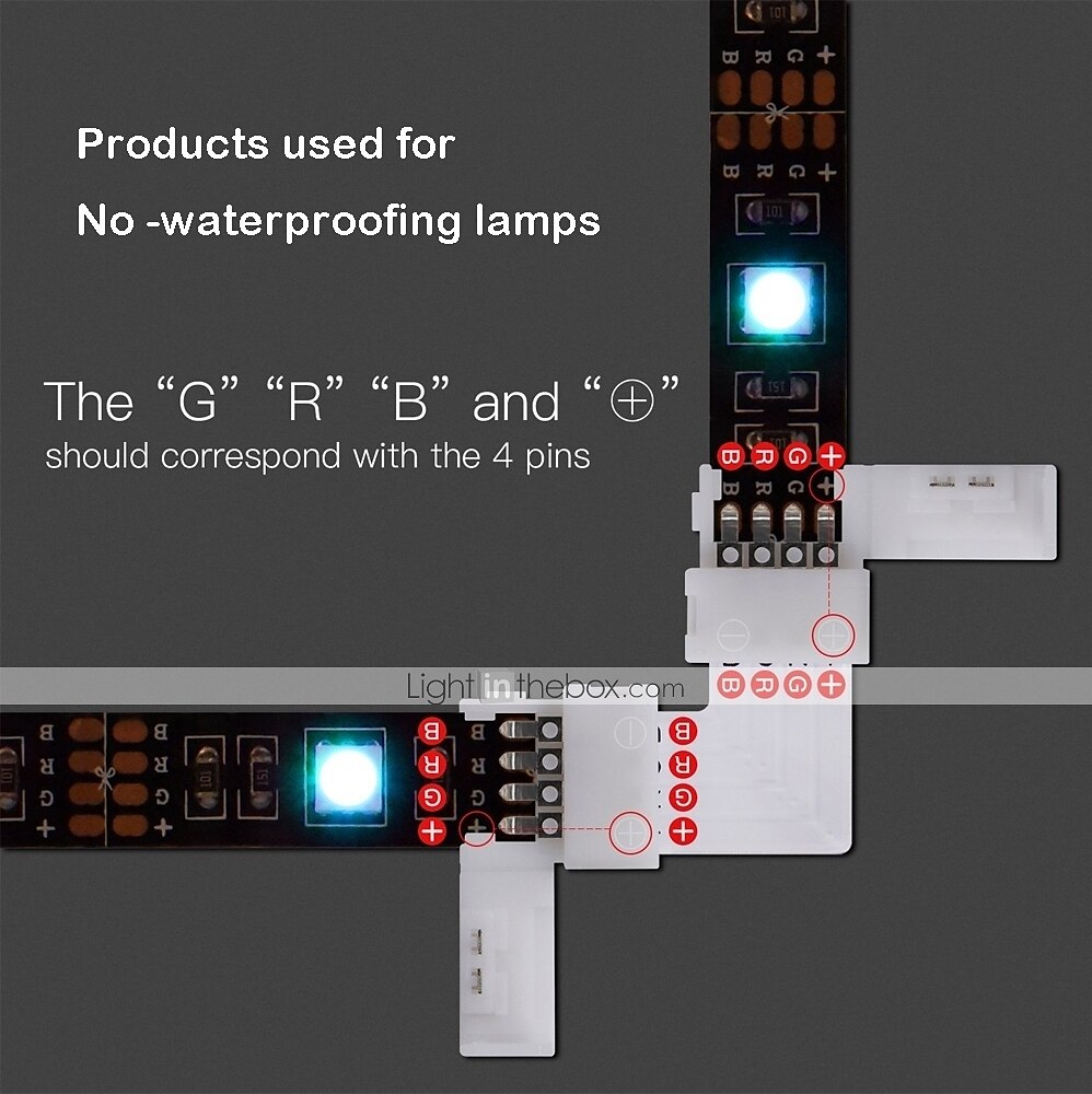 10PCS 4-Pins Solderless Connector For 10MM 5050 No-Waterproof Strip Light Accessory for RGB LED Strip Ligh 2025 - $9.49 –P1