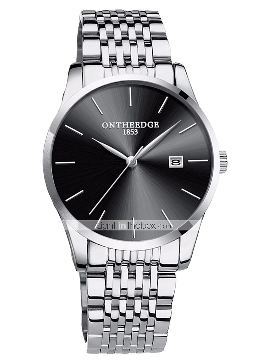 ultratynne kvartsklokke herre analog luksus minimalistisk klassisk armbåndsur vanntett kalender kronograf klokker i rustfritt stål 2025 - $24.99 -P14