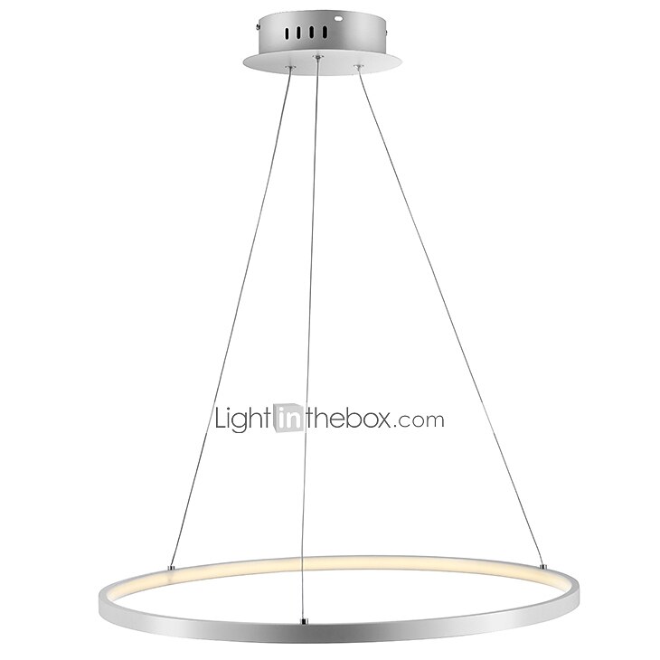 1-světelný 60cm 24“ led závěsný lehký kovový akrylový kruh design chrom moderní současný 110-120v 220-240v 2025 - $174.99 –P12